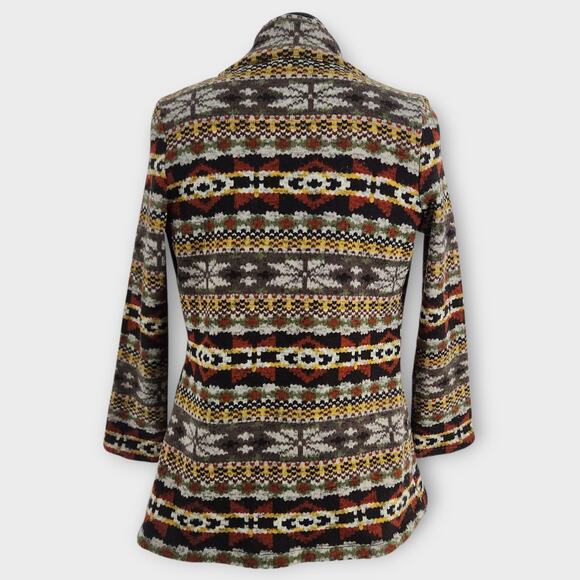 Energe World Wear Cardigan Women's S Nordic Design Open Front Boho Preppy - Picture 3 of 6